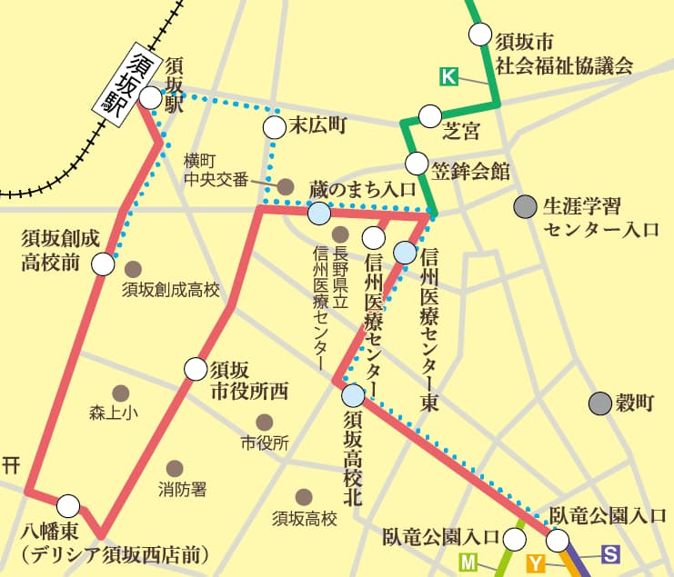 マップ(新西回りルート、朝便ルート)